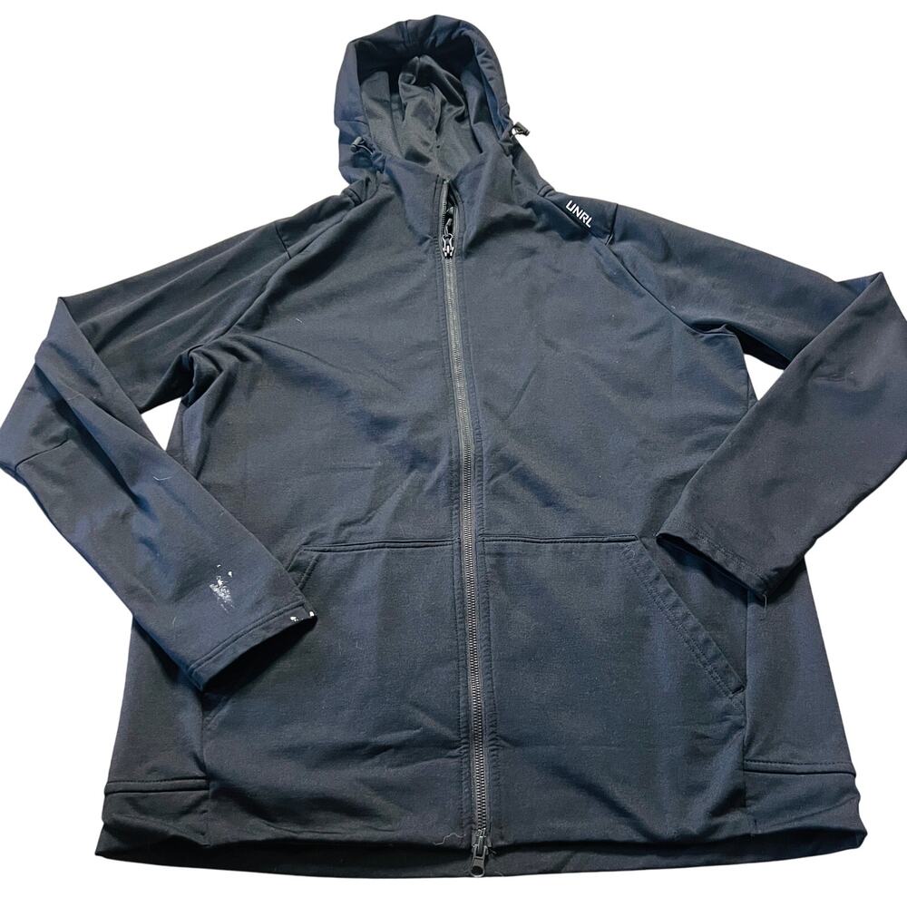 UNRL Hoodie Golf Athletic Track Black Zip Athleisure Workout Travel Jacket L